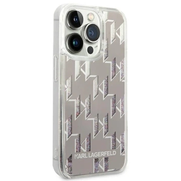Etui Karl Lagerfeld KLHCP14XLMNMS до iPhone 14 Pro Max 6,7" hardcase Liquid Glitter Monogram srebrny/silver
