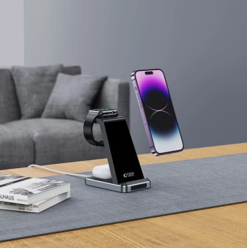 QI Tech-protect indukčná nabíjačka qi15w-a26 3v1 bezdrôtová nabíjačka čierna