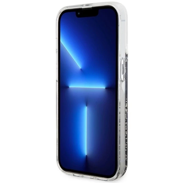 Pevné puzdro Etui Guess GUHCP14LLCSGSGK na iPhone 14 Pro 6,1" Liquid Glitter Marble