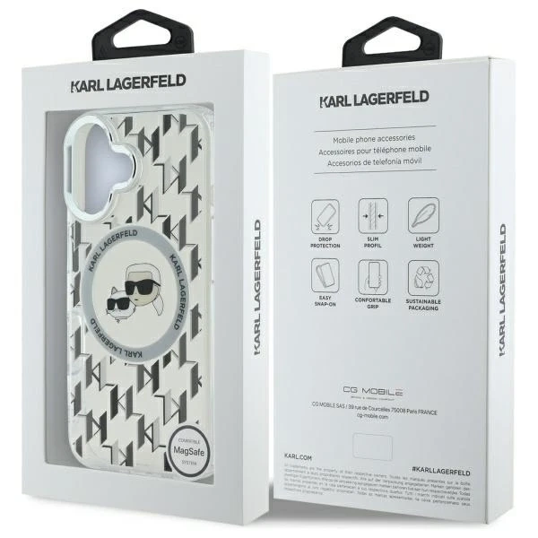 Karl Lagerfeld iPhone 16 6.1" Case Transparent MagSafe IML Monogram Karl