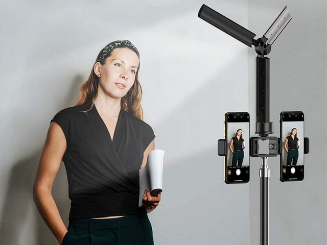 Apexel APL-FL05 LED folding lamp tripod with remote control Black