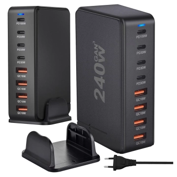 HUB splitter Alogy Adaptér pro počítačový notebook s USB-C na 3x USB-A 2.0 1x USB-A 3.0 šedý