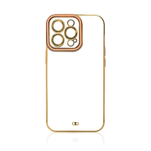 Módne puzdro pre Samsung Galaxy A12 5G Gold Frame Gel Cover Gold