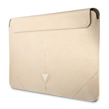 Guess Sleeve GUCS14PSATLE 13/14" beżowy /бежевий Saffiano Triangle Logo