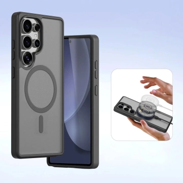 Samsung Galaxy S25 Ultra Dux Ducis Lava Lederhülle Schwarz