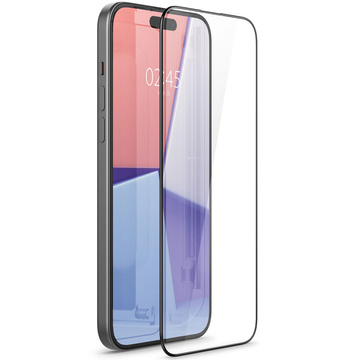 Spigen Glas.tR „Ez Fit“ FC gehärtetes Glas für Apple iPhone 15 Plus Schwarz