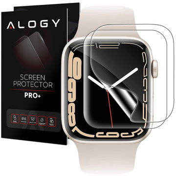 2x Hydrogel Alogy Hydrogel Schutzfolie für Smartwatch für Apple Watch 7 (41mm)