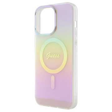 Etui Guess GUHMP15LHITSP do iPhone 15 Pro 6.1" różowy/pink hardcase IML Iridescent MagSafe