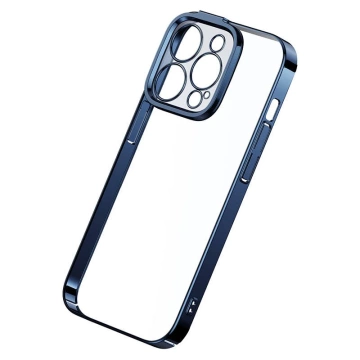 Baseus Glitter Protective Set Clear Case and Tempered Glass for iPhone 14 Pro (Blue)
