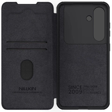Чохол для Samsung Galaxy S25 Nillkin Qin Pro чорний з відкидною кришкою