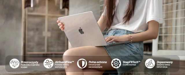 Etui Alogy Hard Case für Apple Macbook Air 13 2022 M2 A2681 13,6" Przezroczyste