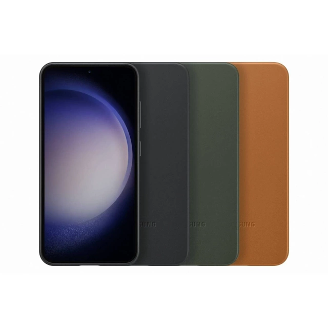 Kožený kryt Samsung pre Samsung Galaxy S23 Originálne kožené puzdro čierne (EF-VS911LBEGWW)