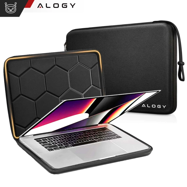 Laptop-Hülle, MacBook Air Pro 13,3 Zoll Alogy Hartschaum-Tasche, Schutzhülle für 13–14 Zoll Laptops, Schwarz