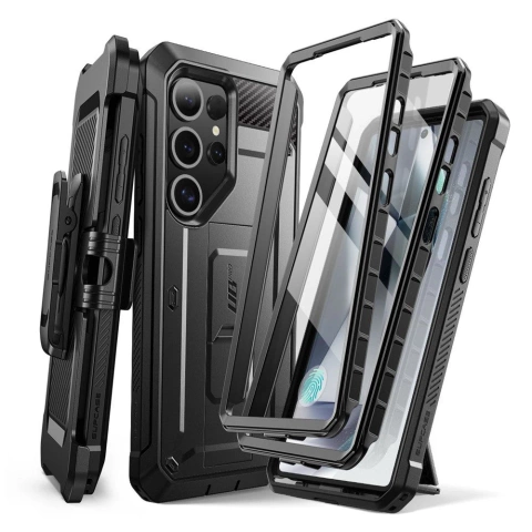 Etui für Samsung Galaxy S25 Ultra Supcase Unicorn Beetle Pro 2er-Set Schwarz