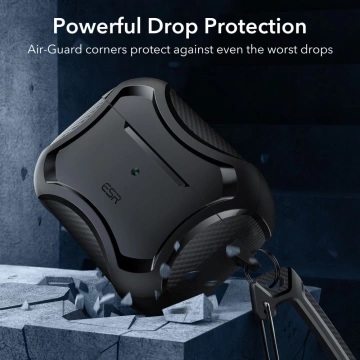 Etui ESR Cyber Armor HaloLock MagSafe für Apple AirPods Pro 1 / 2 Schwarz