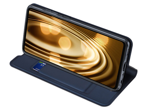 Dux Ducis Skin Protective Flip Leather Case for Samsung Galaxy A72 Navy
