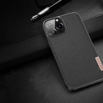 Kryt pouzdra Dux Ducis Fino pokrytý nylonovým materiálem iPhone 13 Pro Max šedý
