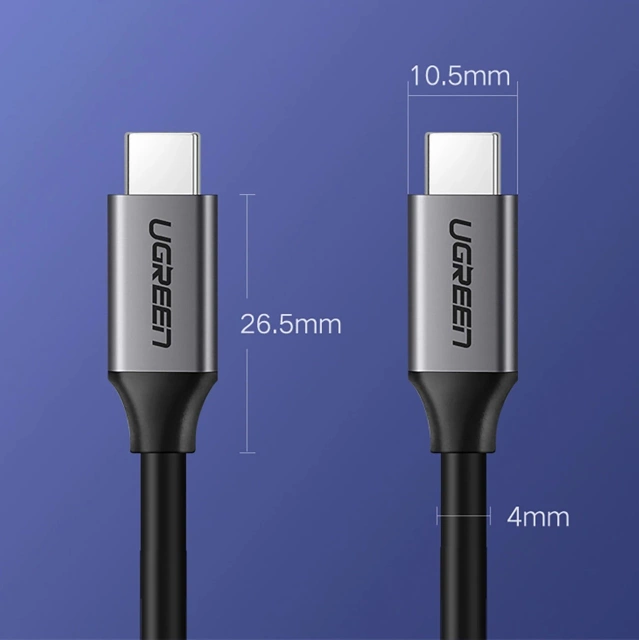 Kabel USB-C 3.1 1.5m Ugreen US161 50751 5Gbps 4K 30Hz Szary