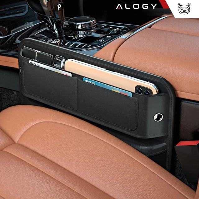Автомобільний органайзер для автомобіля між сидіннями Alogy Car Front Seat Storage Box чорний