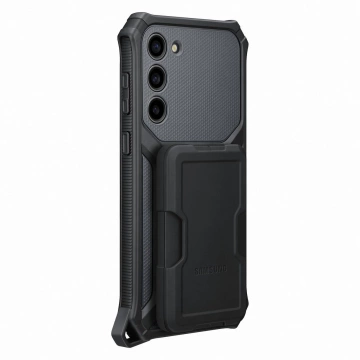 Pouzdro Samsung Rugged Gadget pro Samsung Galaxy S23 Plus stojánek na pancéřový kryt kroužku šedý