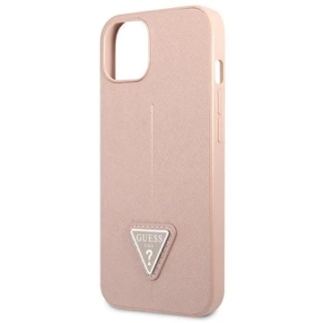 Guess GUHCP13SPSATLP iPhone 13 mini 5,4" růžové / růžové pevné pouzdro SaffianoTriangle Logo