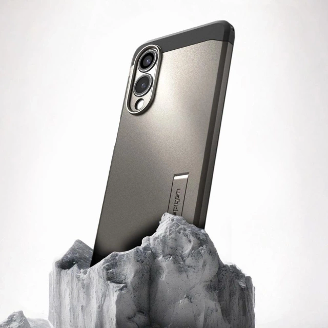 Puzdro Spigen Tough Armor Mag pre Samsung Galaxy S25 Edge, sivo-čierne