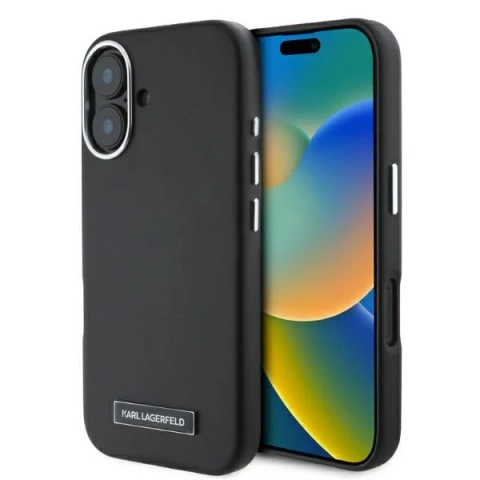 Чохол Karl Lagerfeld для iPhone 16 6.1" Black MagSafe Hardcase FW Metal Plate