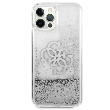 Guess GUHCP12LLG4GSI iPhone 12 Pro Max 6,7" srebrný/strieborný pevný obal 4G Big Liquid Glitter