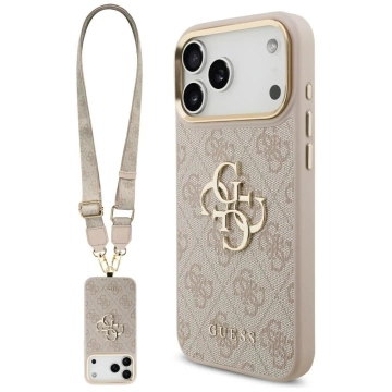 Etui Guess 4G Big Classic Logo Big Strap Metal Buttons do iPhone 17 Pro Max Różowy