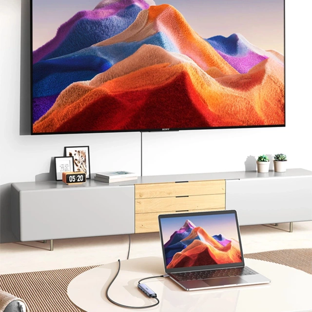 Ugreen CM478 USB-C na HDMI / USB-A 3.0 / 2x USB 2.0 / PD adaptér šedý