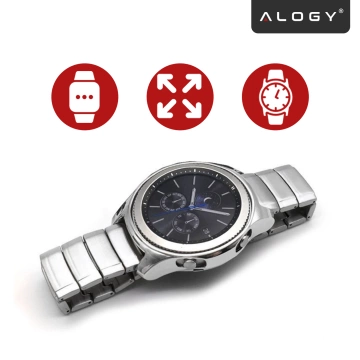 Oceľ Jednoduchý náramok Alogy remienok z nerezovej ocele pre inteligentné hodinky 20mm Silver