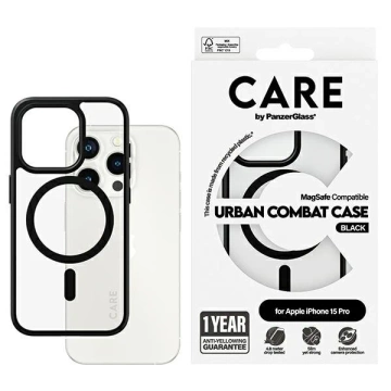 Чохол для iPhone 15 Pro 6.1" CARE від PanzerGlass Urban Combat, MagSafe, чорний
