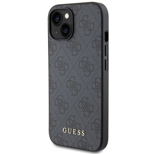 Originálne puzdro GUESS Hardcase GUHCP15SG4GFGR pre iPhone 15 (4G kovové logo / sivé)
