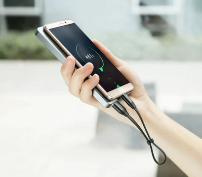 Baseus Nimble plochý kabel USB / USB-C kabel s držákem 2A 0,23M černý (CATMBJ-01)