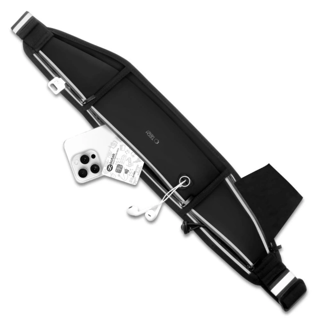 Pasová taška Běžecký pás, bederní taška, pouzdro na telefon, sluchátka - černá