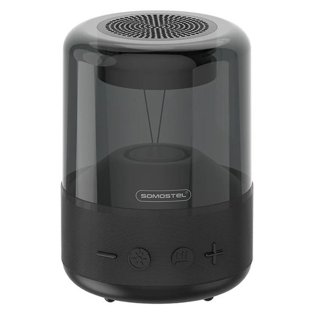 Somostel Bluetooth BT 5.0 H210 LED RGB AUX TF kabelloser Lautsprecher tragbar schwarz