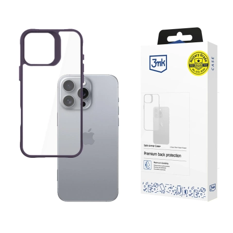 Etui na Apple iPhone 16 Pro Max 3mk Satin Armor Case+ Purple
