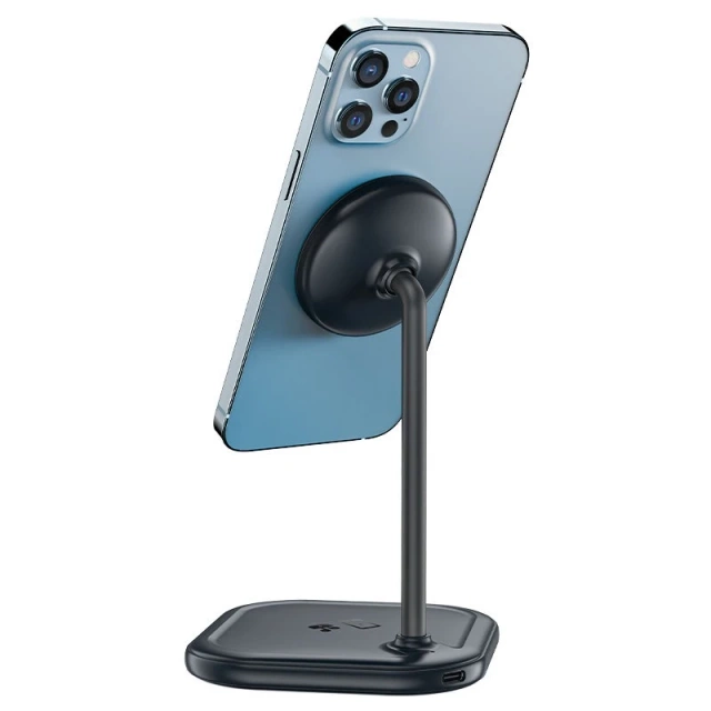 Acefast 15W Qi Kabelloses Ladegerät für iPhone (mit MagSafe) und Apple AirPods Stand Stand Magnethalterung Grau (E6 Grau)