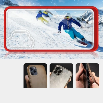 Clear 3in1 case for Samsung Galaxy A32 5G gel cover with frame red