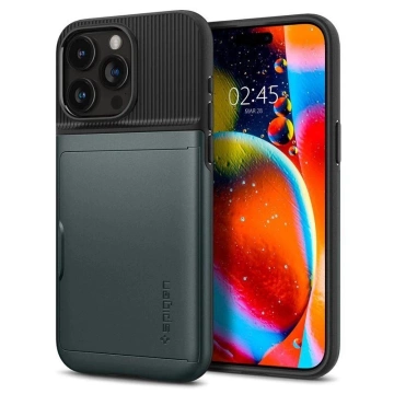 Spigen Slim Armor CS case for Apple iPhone 15 Pro Max - dark green