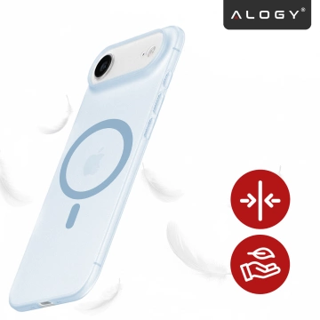 Pouzdro Apple iPhone 17 Air – matný kryt MagSafe s ochranou čočky, tenký a odolný proti poškrábání, perfektně padne – Alogy Skinny MatteCase™ nebesky modrá