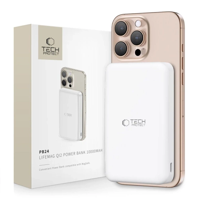 Powerbank Tech-Protect PB24 LifeMag Qi2 MagSafe 10000mAh Biały
