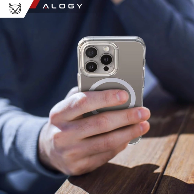 Puzdro pre Apple iPhone 16 Pro Alogy Anti-Shock Hybrid Case pre MagSafe Transparent