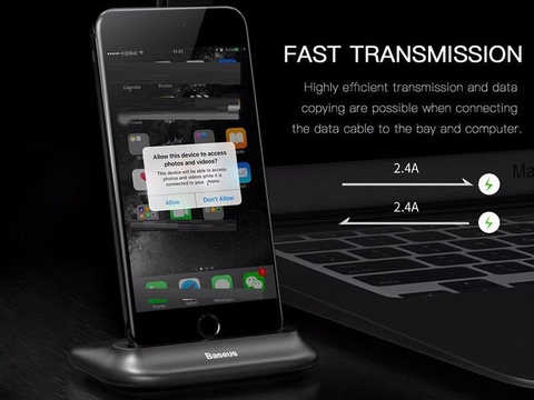 Baseus Little Volcano iPhone docking station Gold cable