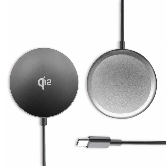 Wozinsky 15W Kabelloses Qi2 Magnetisches Induktionsladegerät - Schwarz