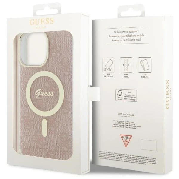 Guess GUHMP14XH4STP Handyhülle für Apple iPhone 14 Pro Max 6,7" rosa/rosa Hardcase 4G MagSafe