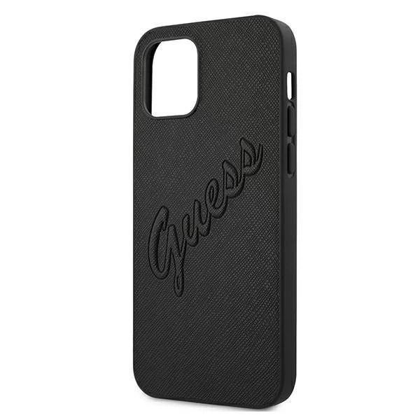 Ratet mal, GUHCP12LRSAVSBK iPhone 12 Pro Max 6,7" czarny/schwarz Hardcase Saffiano Vintage Script