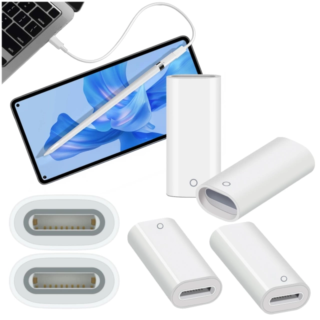 Alogy Pencil Charger Adapter for Lightning Stylus - Lightning to Apple Pen Cable Charging Adapter White