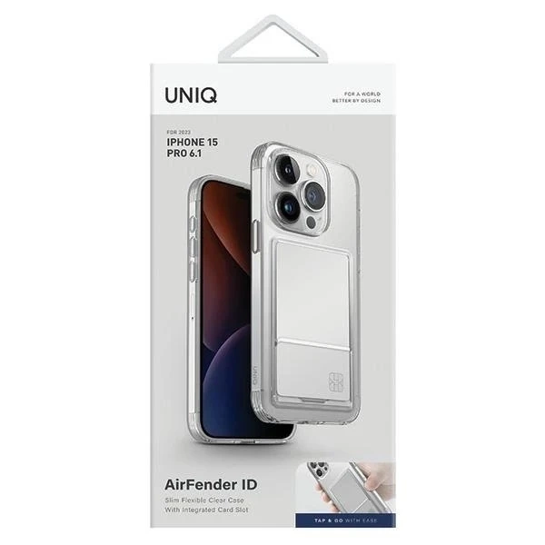 Etui do iPhone 15 Pro UNIQ Air Fender ID Cardslot Przezroczyste