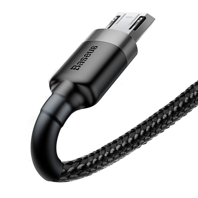 Baseus Cafule USB-zu-Micro-USB-Kabel 50 cm QC 3.0 2.4A Grau und Schwarz